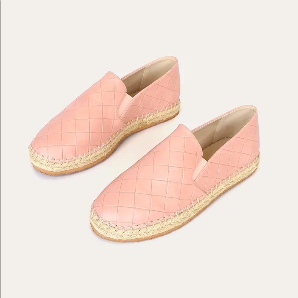 Blush Woven Slip-On Espadrille Flats